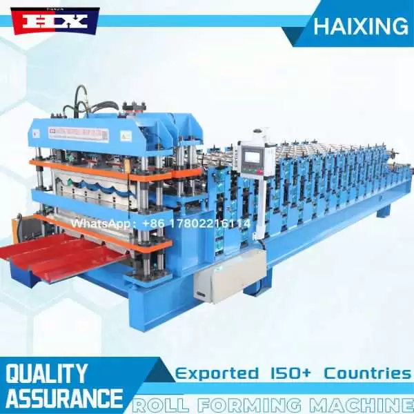 Three layer roof tile machine