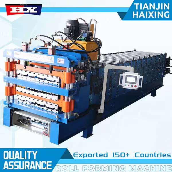 Three layer roof sheet roll forming machine